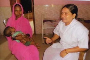 Anita Devi after giving birth