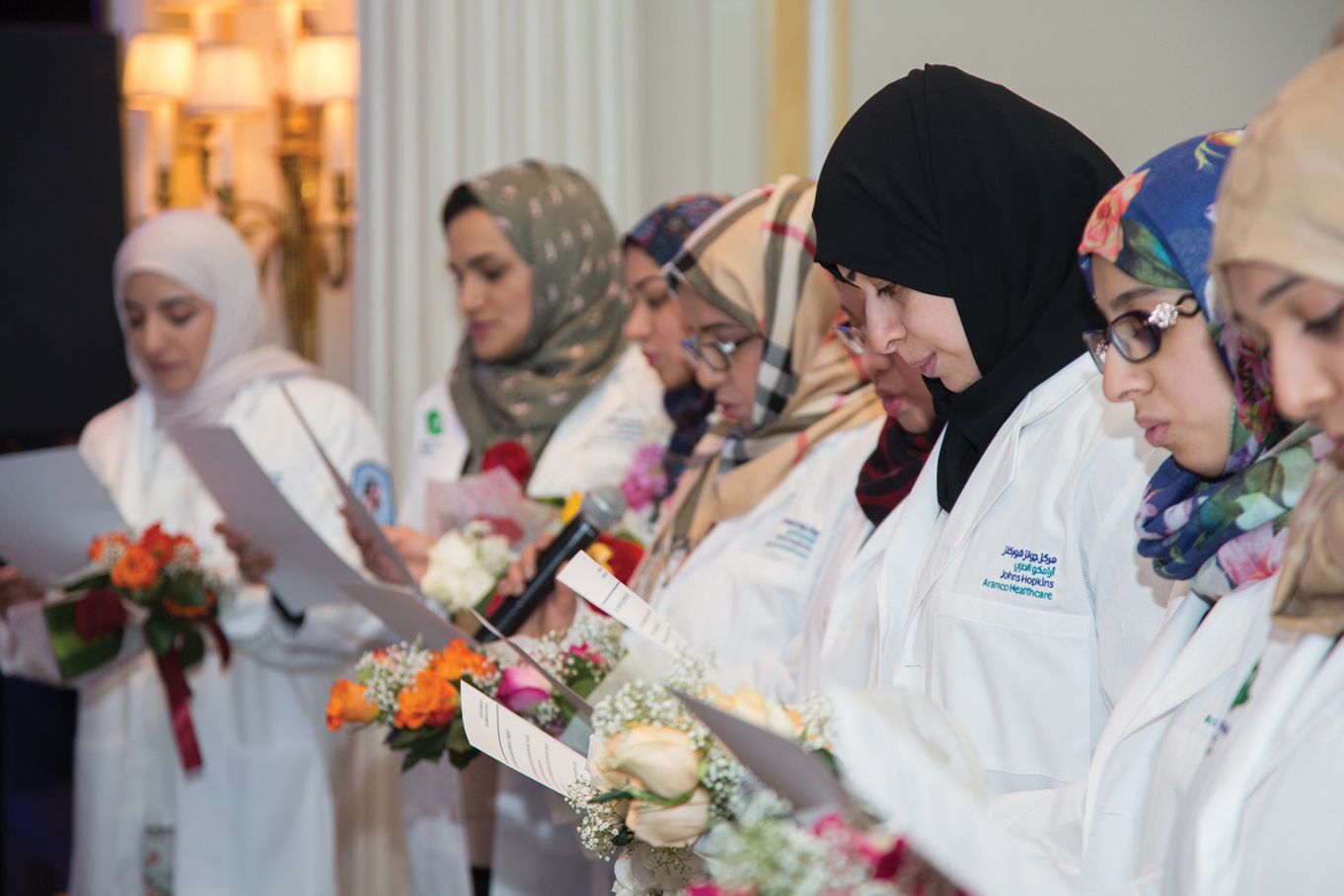 Doctor of nursing practice students in Saudi Arabia are welcomed with a White Coat Ceremony