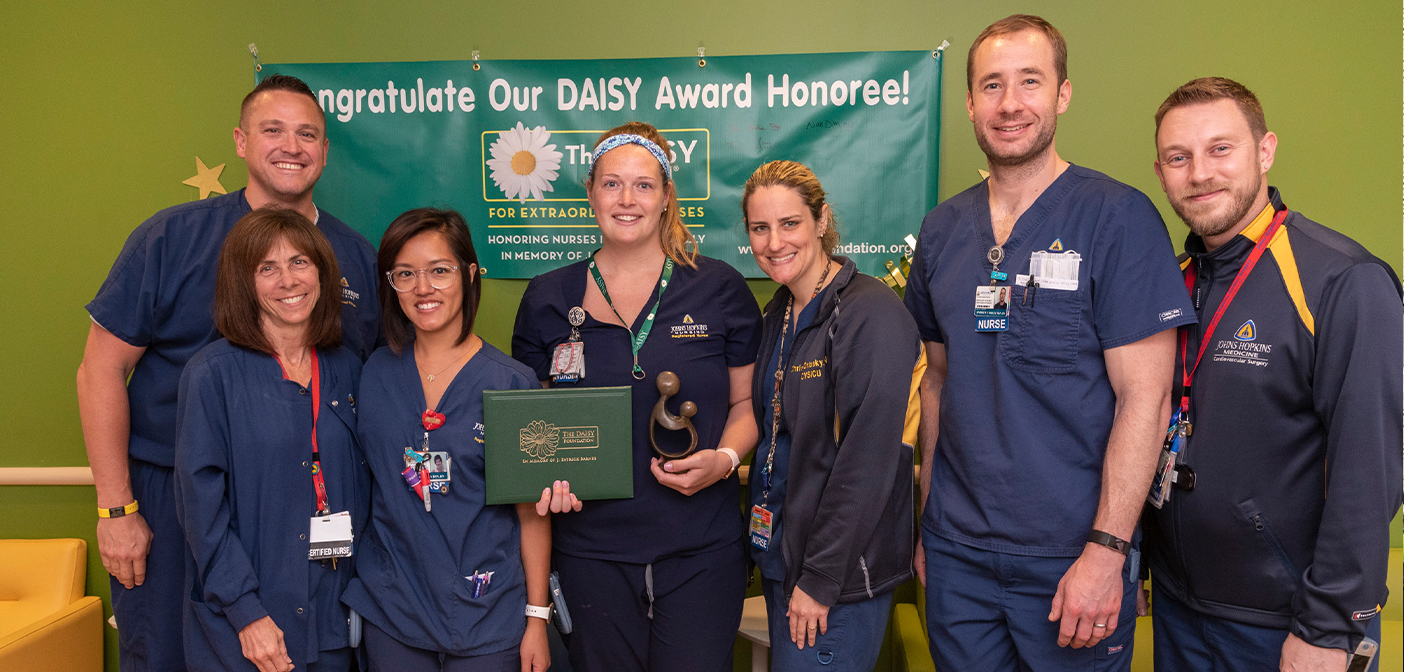 Amy Stewart, RN, of the Cardiovascular Surgical ICU, is recognized.