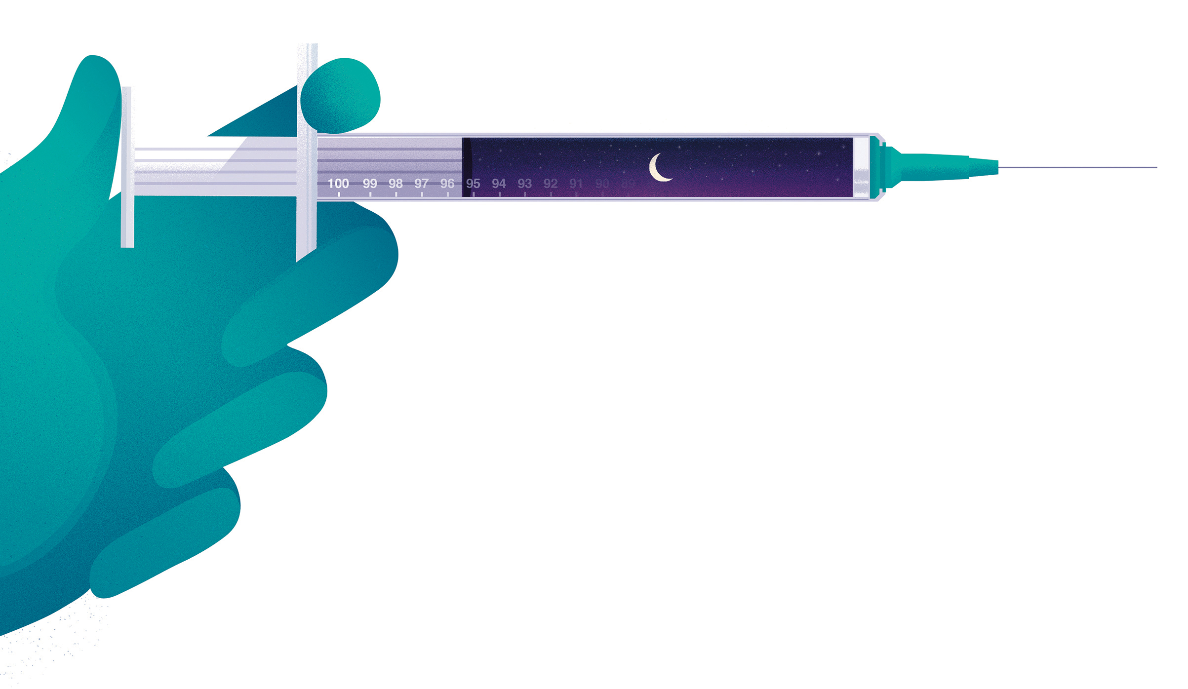 Nurse anesthetist syringe (illustration).