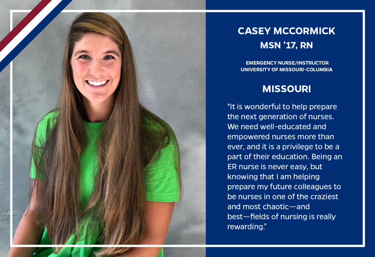 Instructor and emergency room RN Casey McCormick of the University of Missouri-Columbia